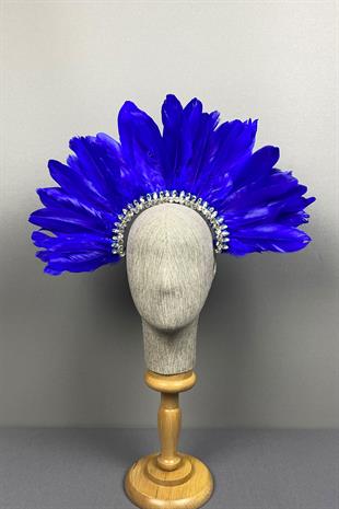 Hera Feather Stoned Bridal Henna Crown Accessory