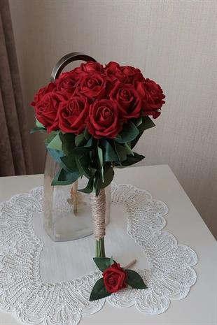 Hkm Ticaret Yeni Sezon Gelin Çiçeği Ve Damat Yaka Çiçeği! Kırmızı Gül Demeti! Nişan Düğün Buketi