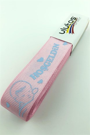 Hoşgeldin Bebeğim Baskılı Grogren Kurdele 2.5 cm
