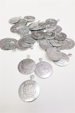 Gümüş Rengi Alüminyum Metal Para Pul