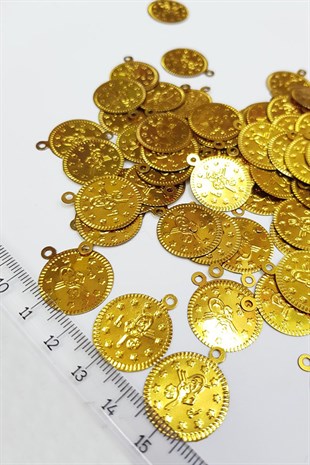 Gold Renk Alüminyum Metal Para Pul