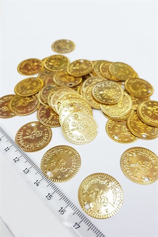 Gold Rengi Metal Alüminyum Pul Para