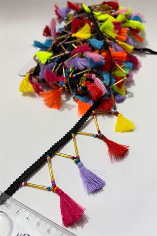 İnce Küçük Püsküllü Dekoratif Şerit Antik Aplik