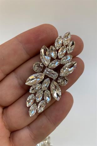 İnce Mekik Taşlı Ütüyle Yapışan Parlak Taşlı Aplik