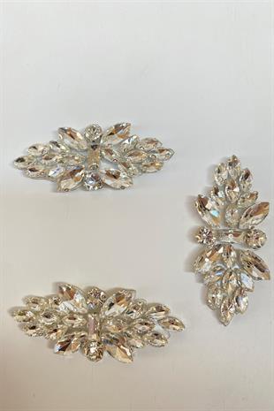 İnce Mekik Taşlı Ütüyle Yapışan Parlak Taşlı Aplik