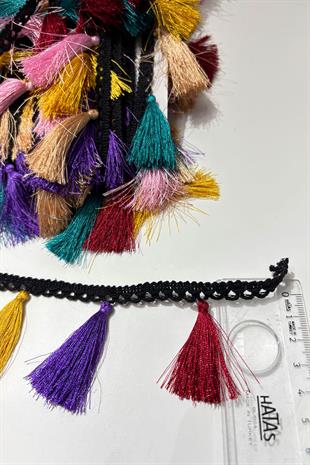 İnce Püsküllü Saçak Dekoratif Şerit