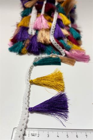 İnce Püsküllü Saçak Dekoratif Şerit