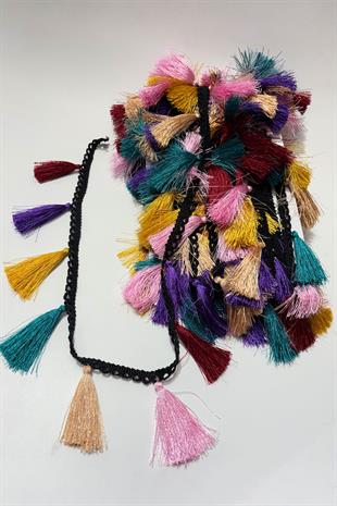 İnce Püsküllü Saçak Dekoratif Şerit