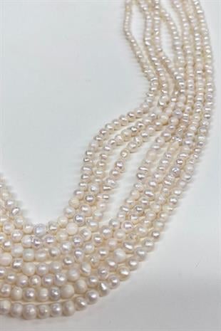 İnci Doğal Taş Şekilsiz Kesim Dizi 4-5 mm