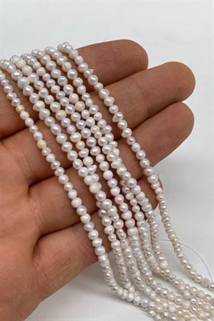 İnci Doğal Taş Şekilsiz Kesim Dizi 4-5 mm