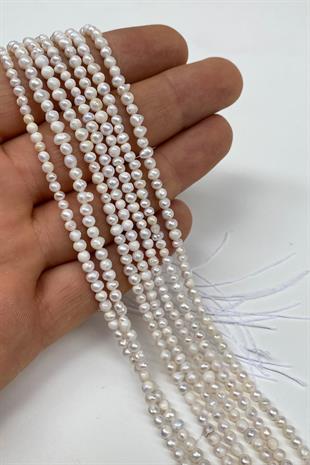 İnci Doğal Taş Şekilsiz Kesim Dizi 4-5 mm