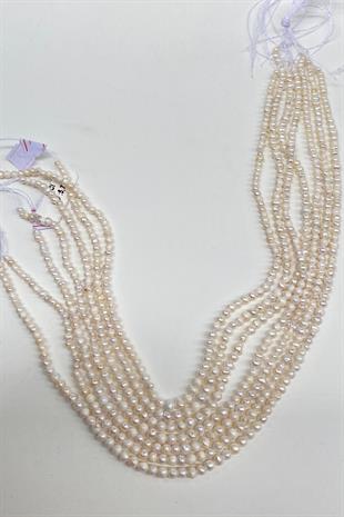 İnci Doğal Taş Şekilsiz Kesim Dizi 4-5 mm