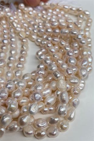 İnci Doğal Taş Şekilsiz Kesim Dizi 7-8 mm