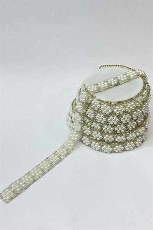 شريط حجر لؤلؤي مزين بالكي 1 متر