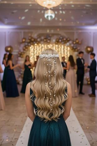 İnci ve Kristal Detaylı Uzun Sarkıtlı Gelin Saç Aksesuarı – Nikah Düğün Aksesuarı