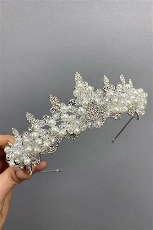 Pearl and Almond Stone Bridal Crown