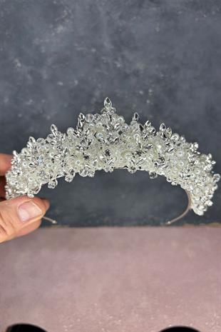 Cream Pearl Umay Beaded Bridal Henna Crown