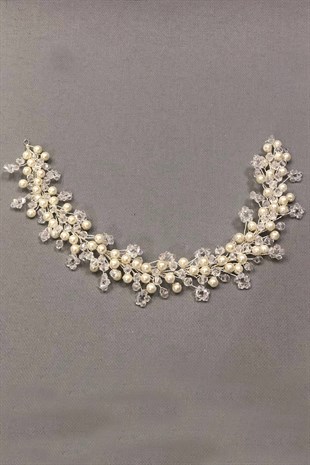 إكسسوار لؤلؤي كريستال للشعر والعمامة