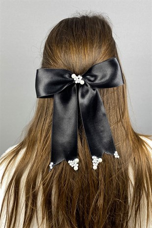 İncili Tasarım Fiyonklu Saç Tokası