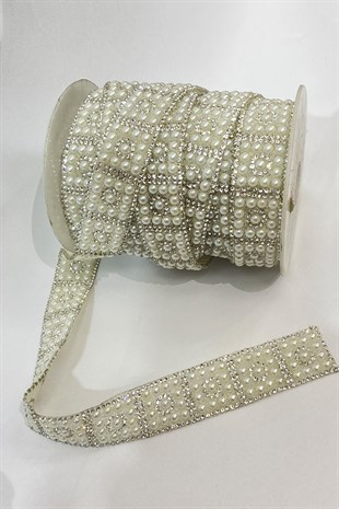 شريط تزيين بالكي مع أحجار لؤلؤة 1 متر