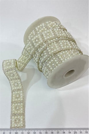 شريط تزيين بالكي مع أحجار لؤلؤة 1 متر