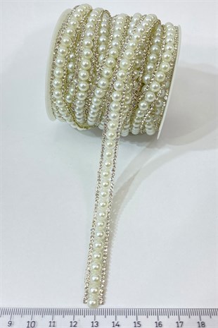 شريط حجر لؤلؤي مزين بالكي 1 متر