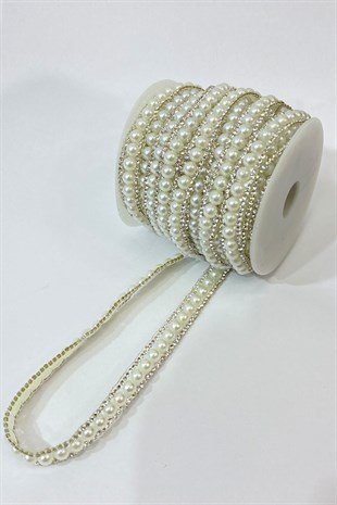 شريط حجر لؤلؤي مزين بالكي 1 متر