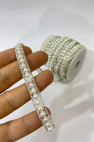 شريط حجر لؤلؤي مزين بالكي 1 متر