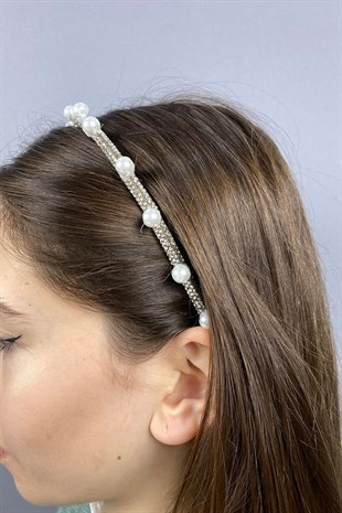 İncili Ve Full Taşlı Tasarım Saç Aksesuarı