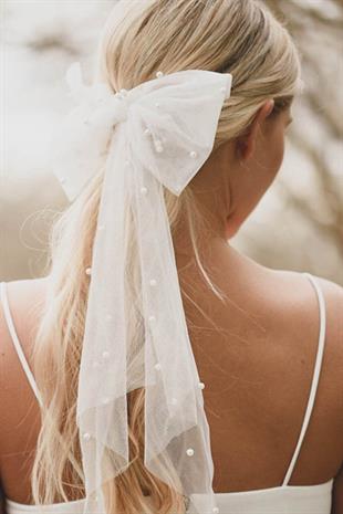 الجملة اكسسوارات الزفاف مع اللؤلؤ والاسكالوب طرحة الزفاف