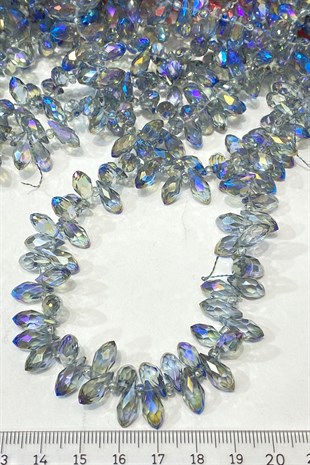 İndigo Mavi Damla Kristal Boncuk