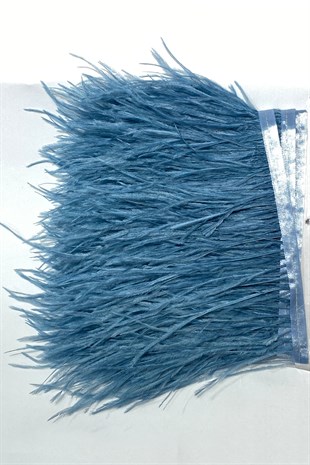 Indigo Blue Ostrich Feather 1 mt