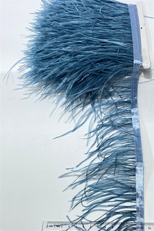Indigo Blue Ostrich Feather 1 mt