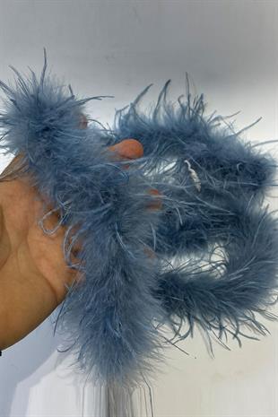 Indigo Blue Malibu Ostrich Feather