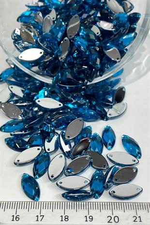 İndigo Mavi Mekik Dikme Plastik Taş Boncuk 10 Gr