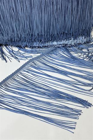 İndigo Mavi Saçak Püskül Şerit