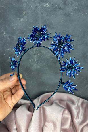 Indigo Blue Star Stone Bridal Henna Crown and Bridal Hair Accessory