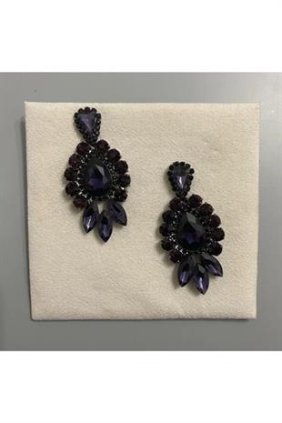 J-g Abiye Küpesi Kırmızı Mor