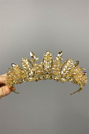 Jabbah Bead Embroidered Bridal Henna Crown