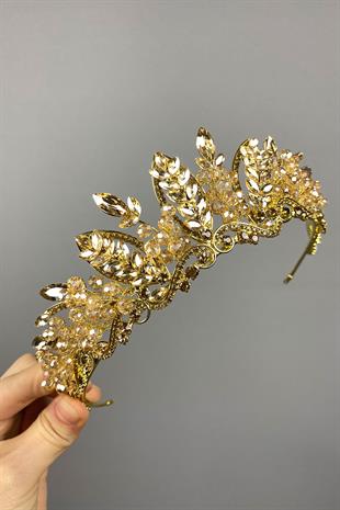 Jabbah Bead Embroidered Bridal Henna Crown