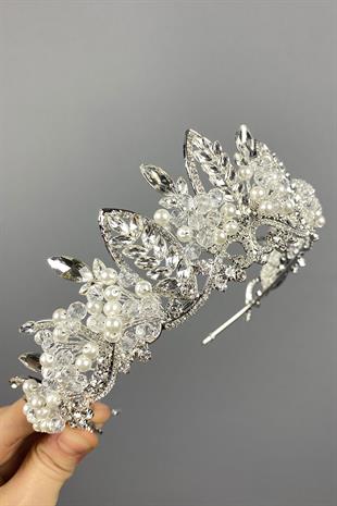 Jabbah Boncuk İşlemeli Gelin Kına Tacı