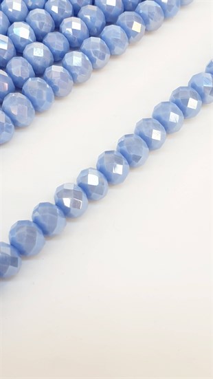 Janjanlı Açık Mavi Kristal Boncuk 8 mm