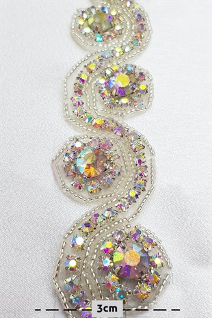 شريط جانجانلي من حجر المطرز الضيق