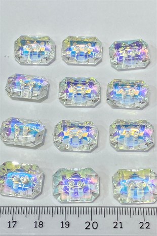 زر بلاستيك مستطيل مثقوب مع جانجان 10 قطع