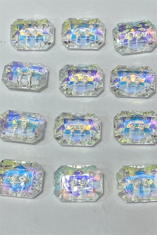 زر بلاستيك مستطيل مثقوب مع جانجان 10 قطع