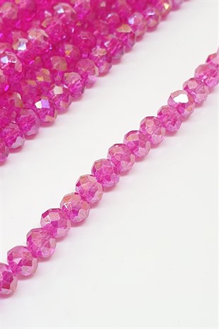 Janjanlı Fuşya Kristal Boncuk 6 Mm