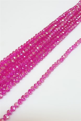 Janjanlı Fuşya Kristal Boncuk 6 Mm