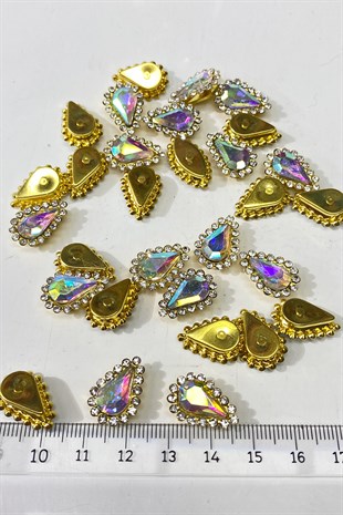 Janjanlı  Gold Kasalı Damla Dikme Taş 10 Adet