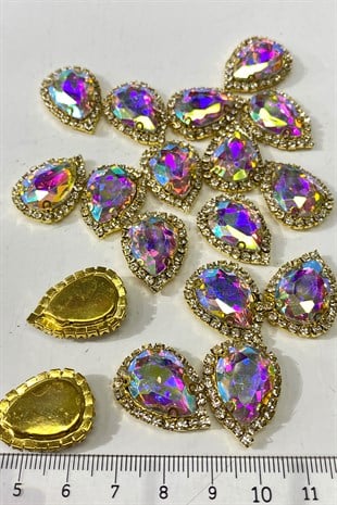 Janjanlı Gold Kasalı Damla Dikme Taş 5 Adet