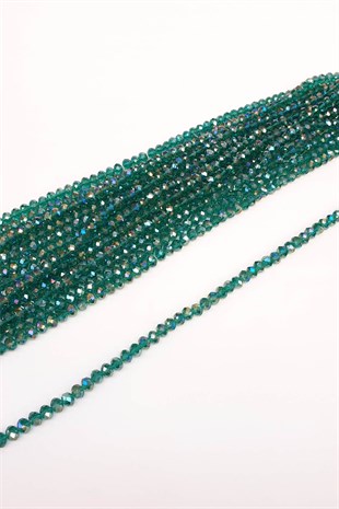 Janjanlı Kaplama Yeşil Kristal Boncuk 8 mm
